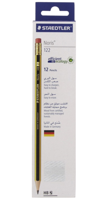 Staedtler Noris Pencils with Eraser (Set of 12) - Hadafy